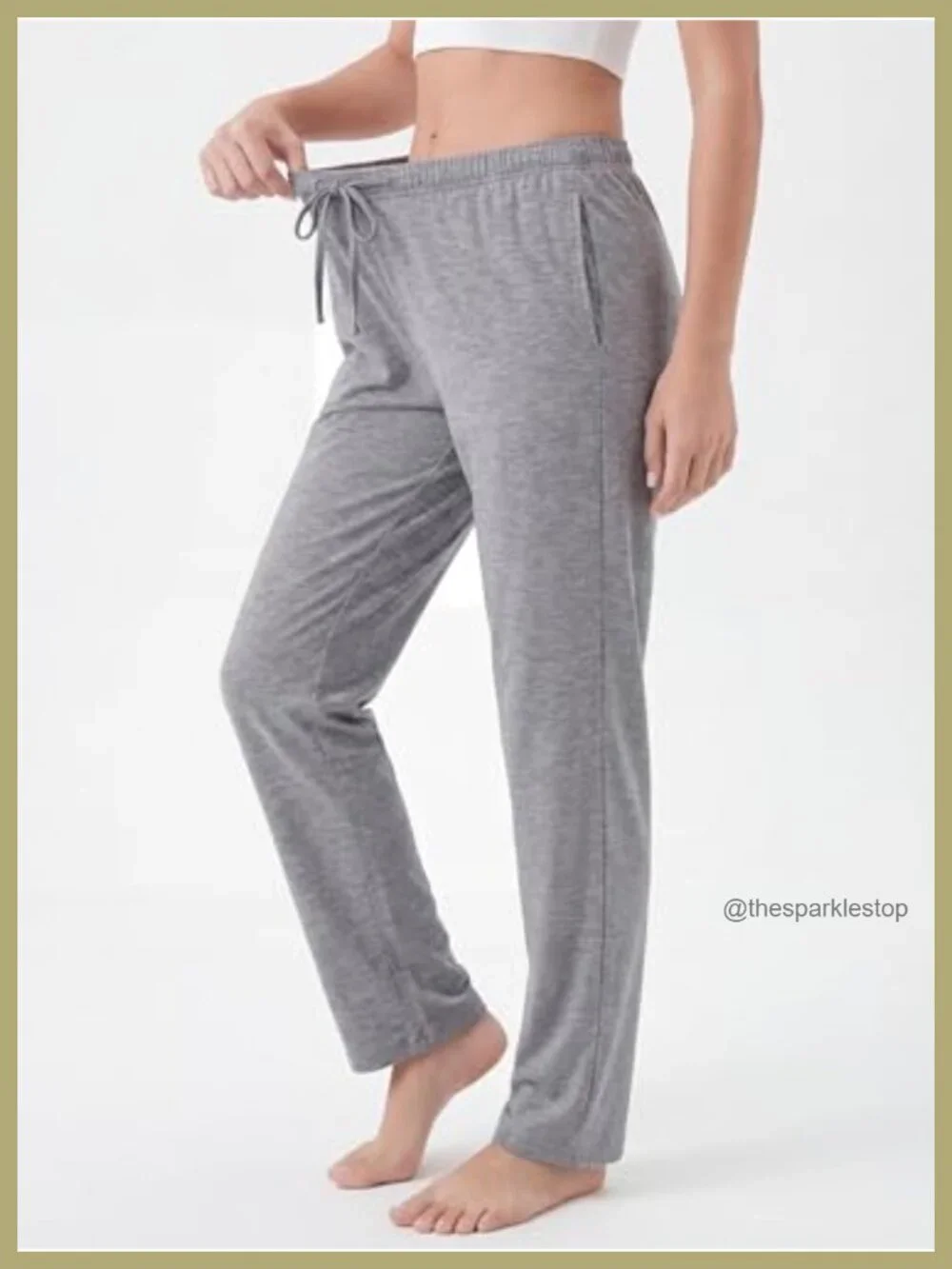 Women's Cotton Blend Pajama Lounge Pants with Pockets & Drawstring